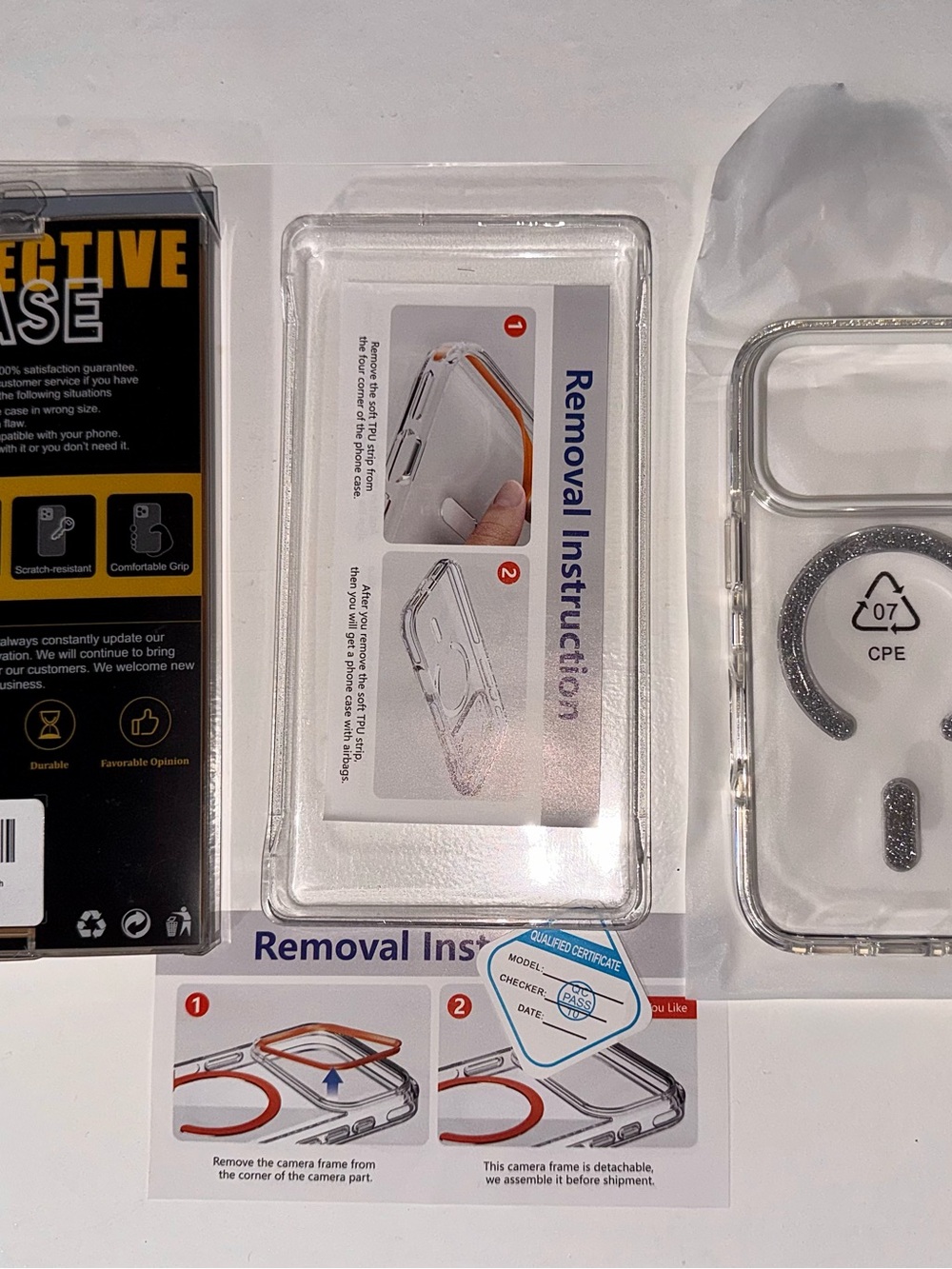 iPhone 17 Pro MagSafe Clear Phone Case with Sparkly Silver Accent